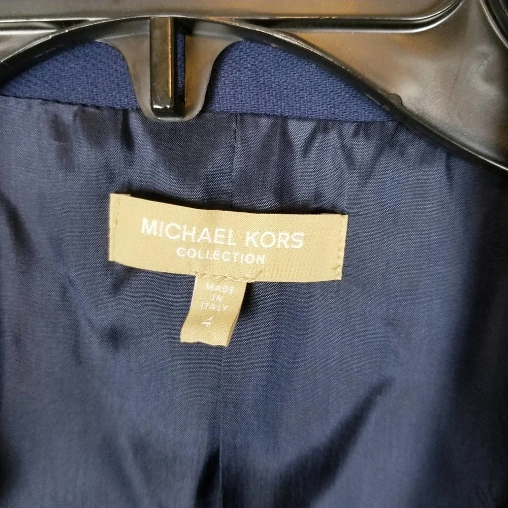 Michael Kors Collection, Italy, navy blue double breasted blazer jacket, size 4 - Picture 2 of 8